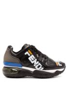 Matchesfashion.com Fendi - Mania Logo Print Leather Low Top Trainers - Womens - Black Multi