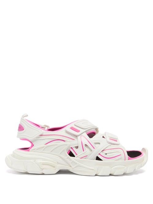 Balenciaga - Track Faux-leather Sandals - Womens - White Multi