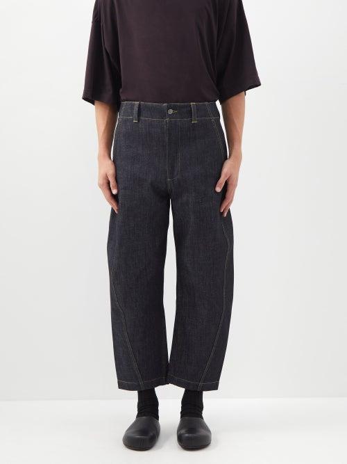 Studio Nicholson - Cropped Relaxed-leg Jeans - Mens - Dark Blue