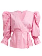 Matchesfashion.com Rhode Resort - Valentina Cotton Blend Wrap Top - Womens - Pink