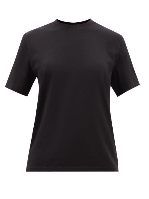 Cecilie Bahnsen - Juno Drawstring-cutout Cotton-jersey T-shirt - Womens - Black