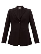 Matchesfashion.com The Row - Kiro Single-breasted Wool-crepe Jacket - Womens - Black