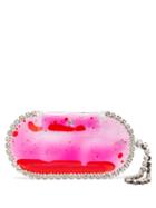 Matchesfashion.com Christopher Kane - Crystal Embellished Small Pvc Clutch Bag - Womens - Pink Multi