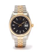 Lizzie Mandler - Vintage Rolex Datejust 36mm Diamond & Gold Watch - Mens - Black