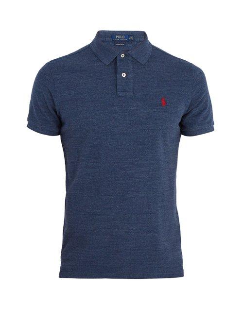 Matchesfashion.com Polo Ralph Lauren - Custom Slim Fit Cotton Piqu Polo Shirt - Mens - Grey Multi