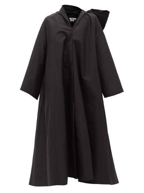 Matchesfashion.com Bernadette - Christian Bow-back Taffeta Coat - Womens - Black