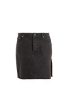 Matchesfashion.com Raey - Side Split Denim Skirt - Womens - Black
