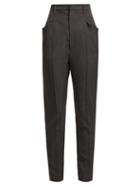 Matchesfashion.com Isabel Marant - Raynor High Rise Wool Trousers - Womens - Dark Grey