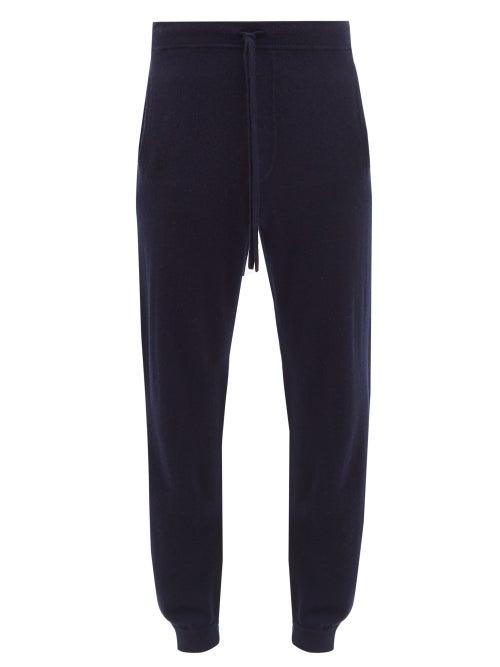 Allude - Drawstring-waist Wool-cashmere Blend Track Pants - Mens - Navy