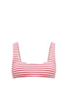Matchesfashion.com Solid & Striped - The Elle Striped Ribbed Bikini Top - Womens - Pink Stripe