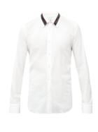 Matchesfashion.com Alexander Mcqueen - Logo-jacquard Cotton-blend Poplin Shirt - Mens - White