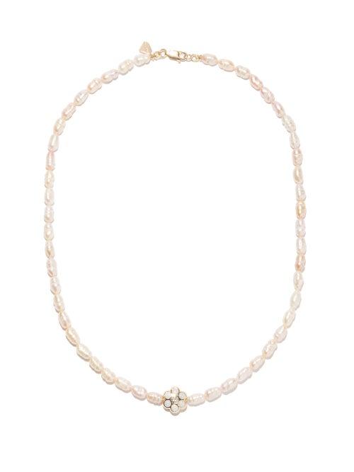 Alison Lou - Flower Power Sapphire, Opal & 14kt Gold Necklace - Womens - Pearl