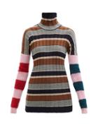 Colville - Striped Virgin Wool-blend Ribbed Sweater - Womens - Multi