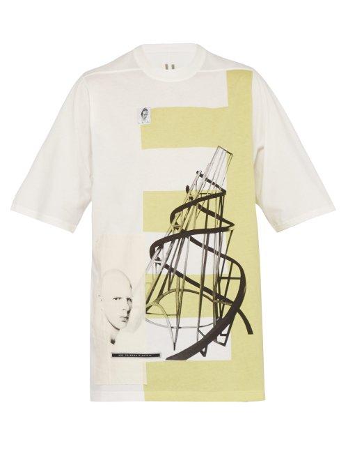 Matchesfashion.com Rick Owens Drkshdw - Tatlin's Tower Cotton Jersey T Shirt - Mens - White