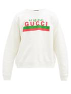 Matchesfashion.com Gucci - Logo-print Cotton-jersey Sweatshirt - Mens - White