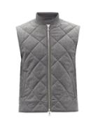 Mens Rtw Officine Gnrale - Dave Quilted Wool-blend Flannel Gilet - Mens - Grey