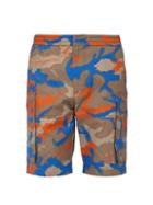 Matchesfashion.com Valentino - Camouflage Print Cotton Twill Cargo Shorts - Mens - Orange Multi