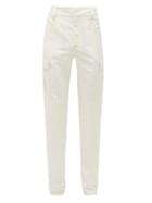 Matchesfashion.com Marine Serre - Slim-leg Faille Cargo Trousers - Mens - White