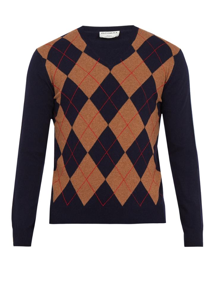 Éditions M.r Argyle Merino Wool Sweater