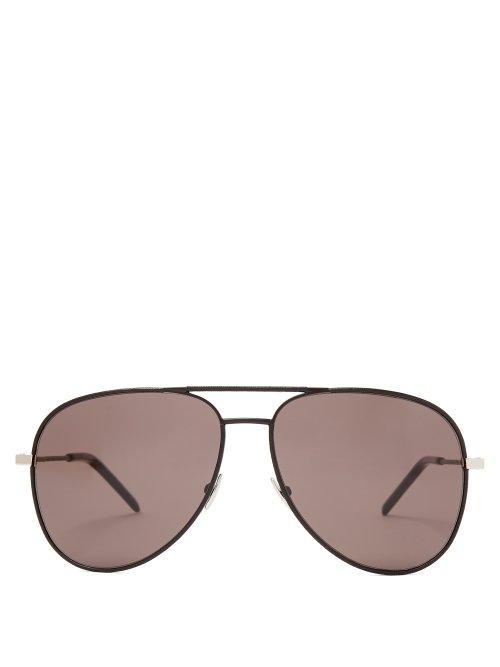 Matchesfashion.com Saint Laurent - Classic Aviator Style Sunglasses - Womens - Black