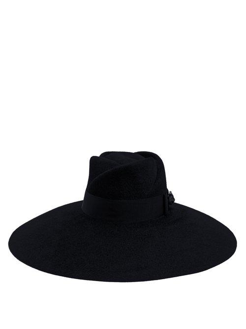 Matchesfashion.com Gucci - Trilby Wide Brim Felt Hat - Womens - Black