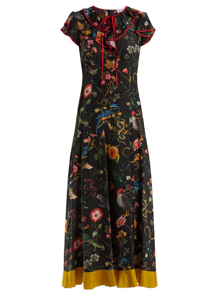 Redvalentino Floral-print Silk Dress
