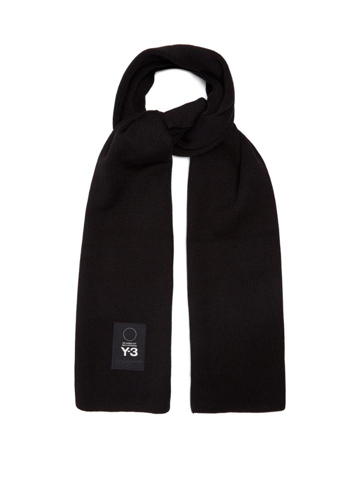 Y-3 Logo-patch Wool Scarf