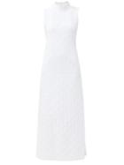 Matchesfashion.com Gioia Bini - Tilla High-neck Jacquard Dress - Womens - White