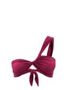 Ladies Beachwear Sara Cristina - Narcissus One-shoulder Bikini Top - Womens - Burgundy