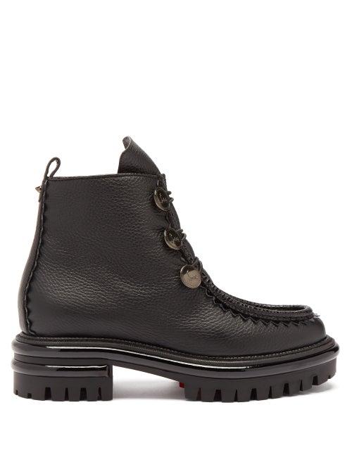 Matchesfashion.com Christian Louboutin - Pole Grained-leather Ankle Boots - Womens - Black