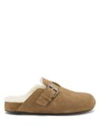 Isabel Marant - Mirving Shearling-lined Suede Backless Loafers - Womens - Tan