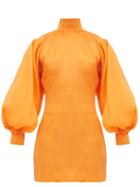 Matchesfashion.com Elzinga - Balloon Sleeve Silk Organza Mini Dress - Womens - Orange