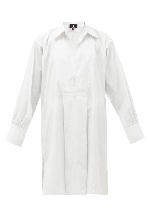 Matchesfashion.com Su Paris - Popi Striped Cotton Shirt Dress - Womens - White Stripe