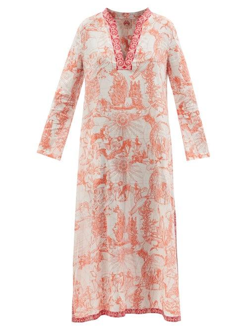 Ladies Beachwear Le Sirenuse, Positano - Giada Tarocchi-print Cotton Kaftan - Womens - Orange