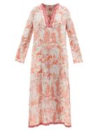Ladies Beachwear Le Sirenuse, Positano - Giada Tarocchi-print Cotton Kaftan - Womens - Orange