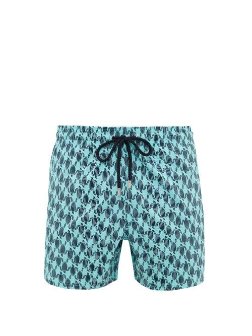 Matchesfashion.com Vilebrequin - Moorise Turtle Print Swim Shorts - Mens - Blue