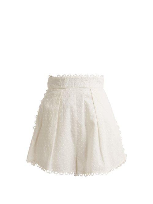 Matchesfashion.com Zimmermann - Melody High Waist Short - Womens - Ivory