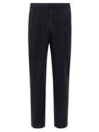 Homme Pliss Issey Miyake - Technical-pleated Straight-leg Trousers - Mens - Navy