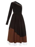 Fendi Wave One-shoulder Cotton Midi Dress