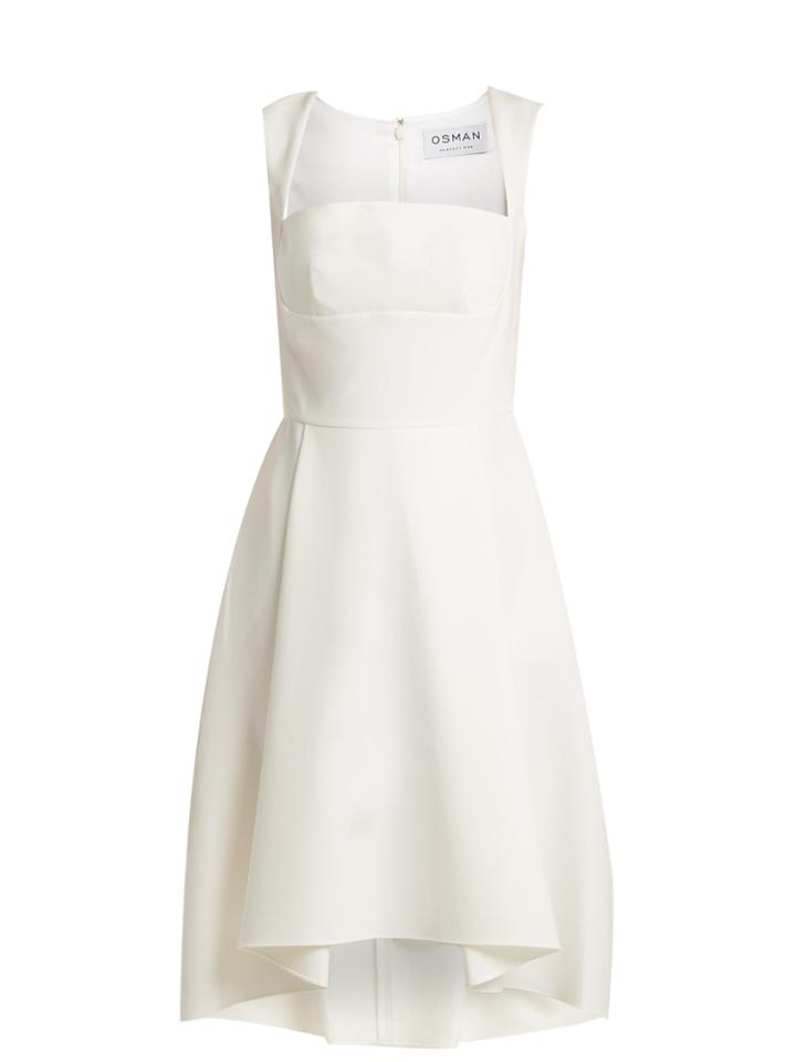 Osman Doris Flared-hem Crepe Dress