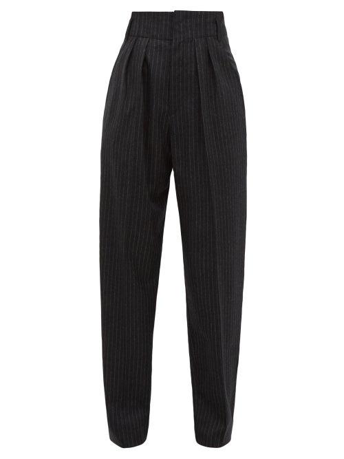 Matchesfashion.com Isabel Marant - Magali Pinstripe Wool Trousers - Womens - Grey