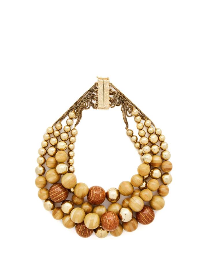 Rosantica By Michela Panero Cicala Layered Wooden-bead Necklace