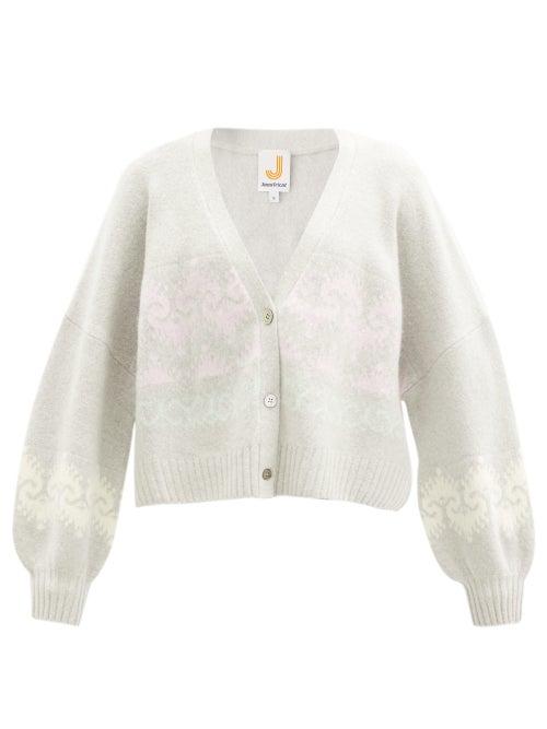 Matchesfashion.com Joostricot - Norwegian-knit V-neck Wool-blend Cardigan - Womens - Grey
