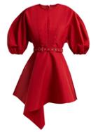 Matchesfashion.com Marques'almeida - Asymmetric Belted Taffeta Dress - Womens - Red