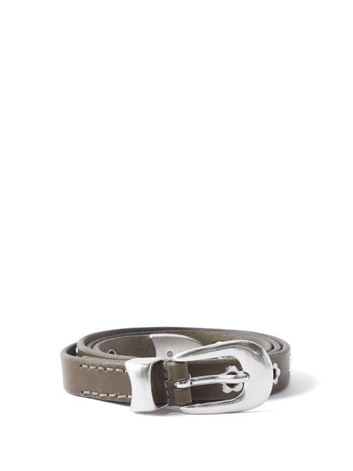 Our Legacy - Leather Belt - Mens - Green