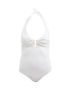 Matchesfashion.com Melissa Odabash - Tampa Halterneck Piqu Swimsuit - Womens - White