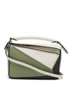 Matchesfashion.com Loewe - Puzzle Leather Cross-body Bag - Womens - Green Multi