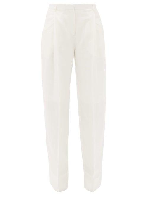 Matchesfashion.com Jacquemus - Loya Wide-leg Cotton-blend Canvas Trousers - Womens - Cream