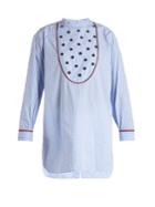 Jupe By Jackie Bennicassim Embroidered Gingham Cotton Shirt