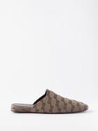 Balenciaga - Bb-jacquard Backless Loafers - Mens - Brown Multi